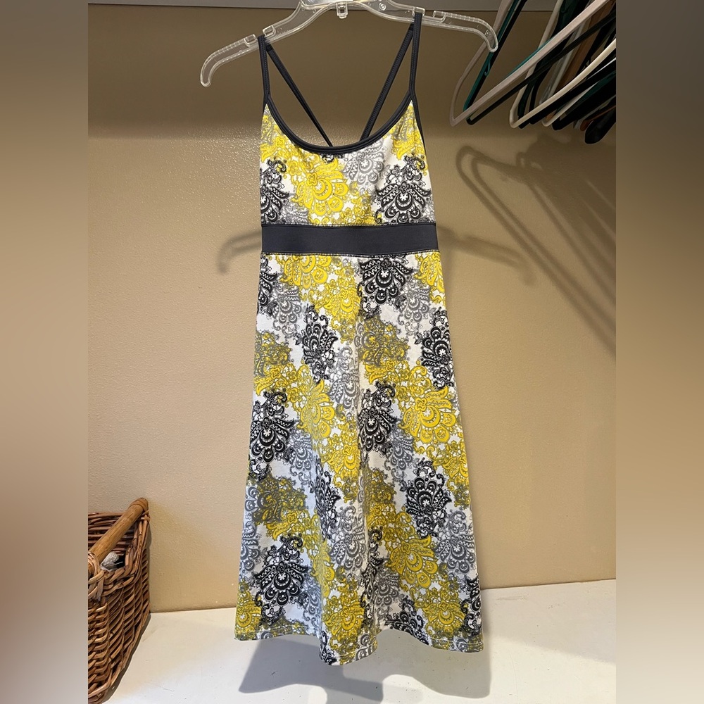 Soybu Yellow and Gray Maxi Dress